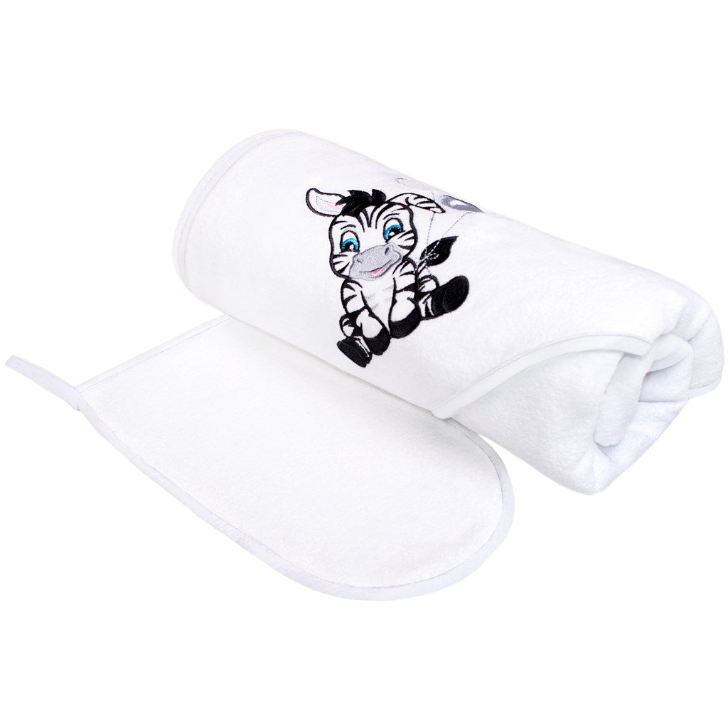 Luxus gyerek törölköző (kifogó) New Baby Zebra 90x90cm fehér