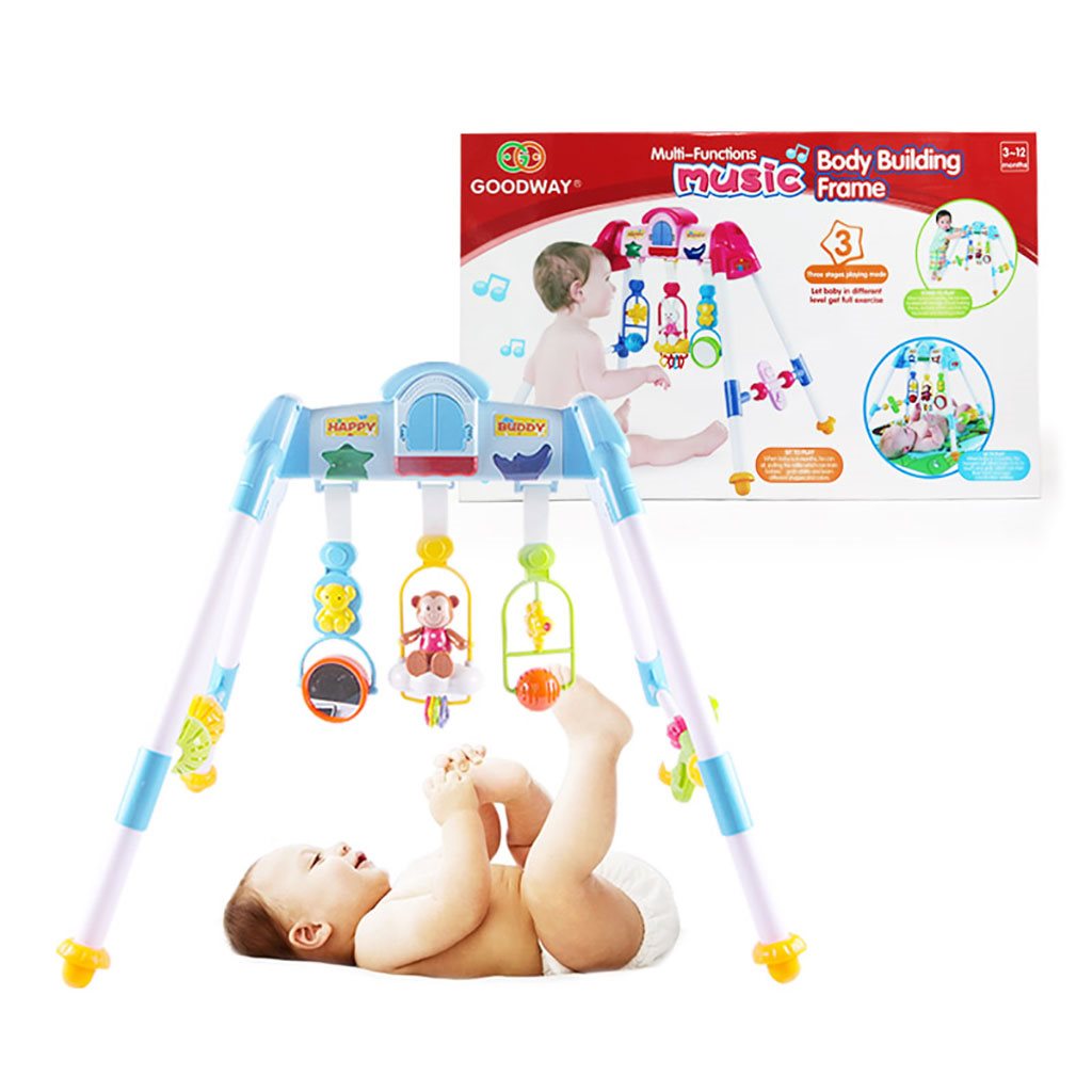 Gyerek zenélő fejlesztő babatornáztató állvány Baby Mix De Lux Baby Mix blue