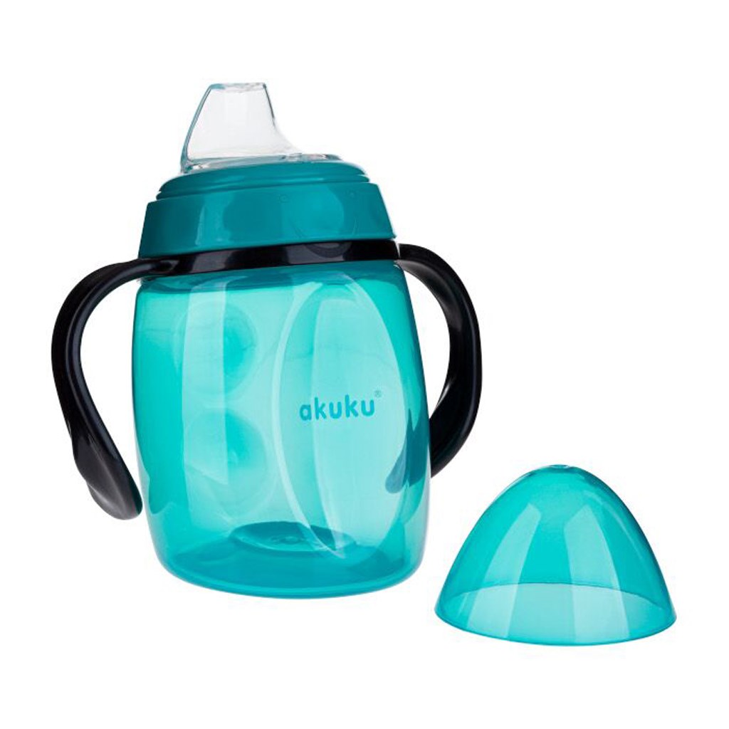 Szilikonos csőrös pohár döntött Akuku 280ml kék