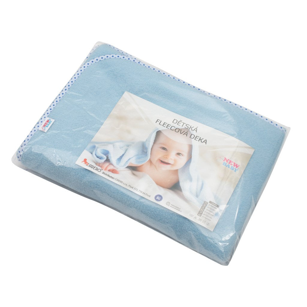 Gyerek fleece takaró New Baby 100x75 kék csillagok