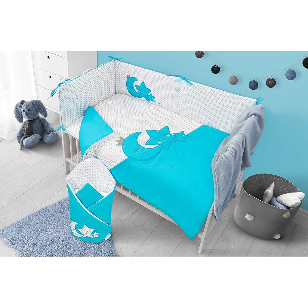 6-részes ágyneműhuzat Belisima Magic Stars 100/135 türkiz