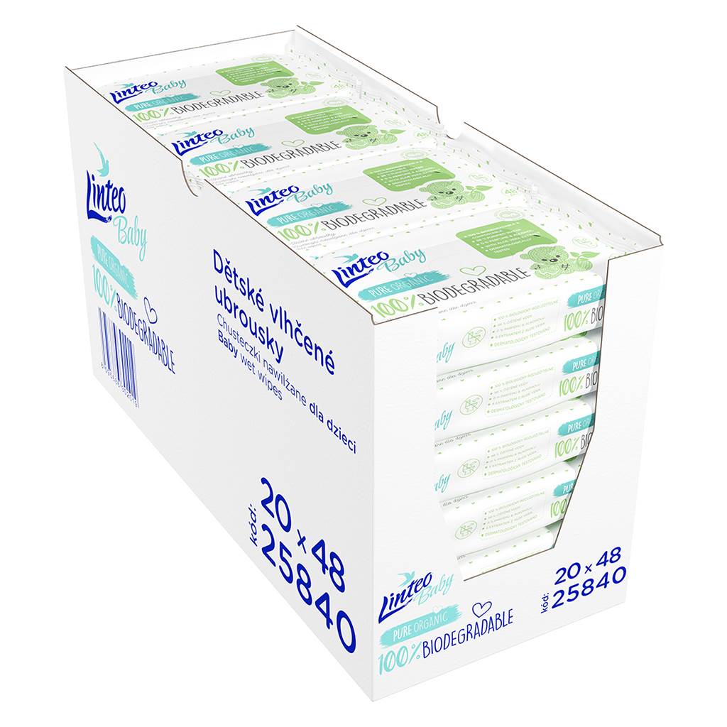 LINTEO Baby 100% biológiailag lebomló 48 db