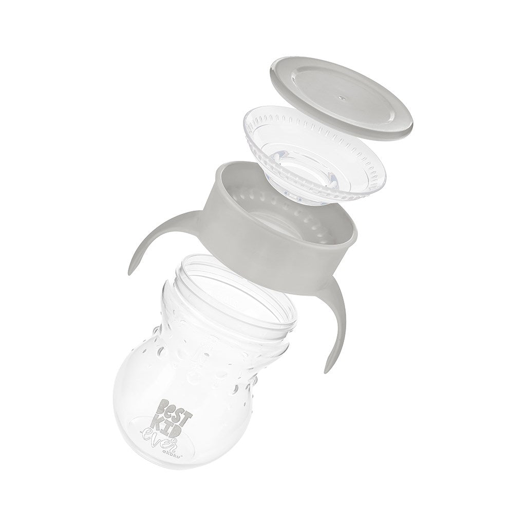 Gyermek bájos itató pohár Akuku 360° - 270 ml szürke