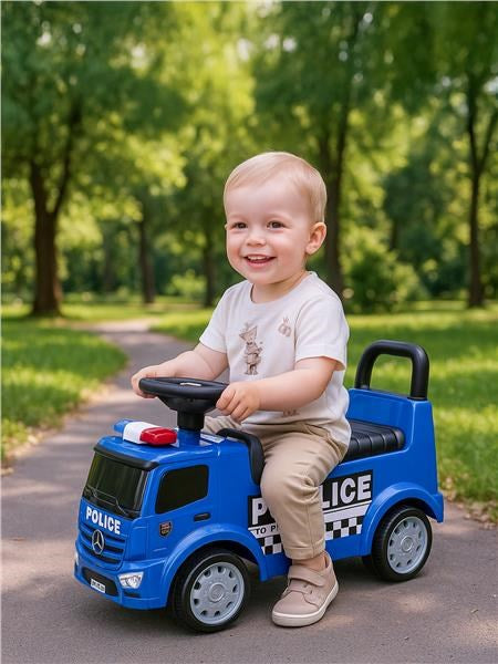 Zenélő bébitaxi Mercedes Baby Mix RENDŐRSÉG kék