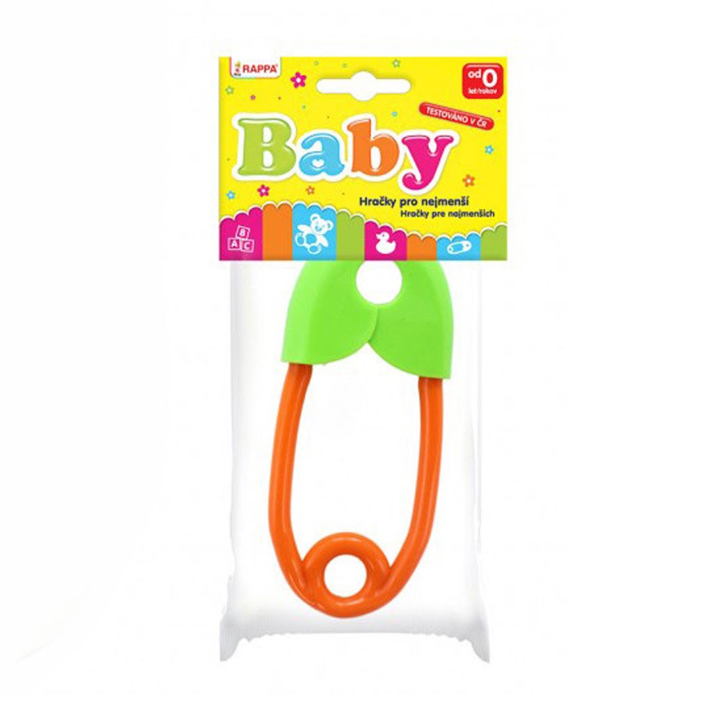 Biztosítótű csörgő Rappa narancssárga-zöld