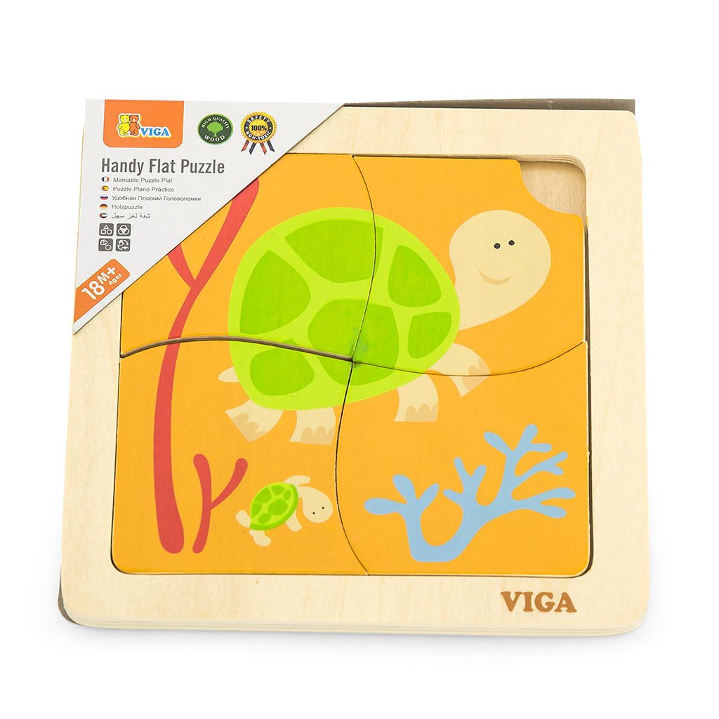 Fa képes kirakó puzzle Viga 4 db teknősbéka