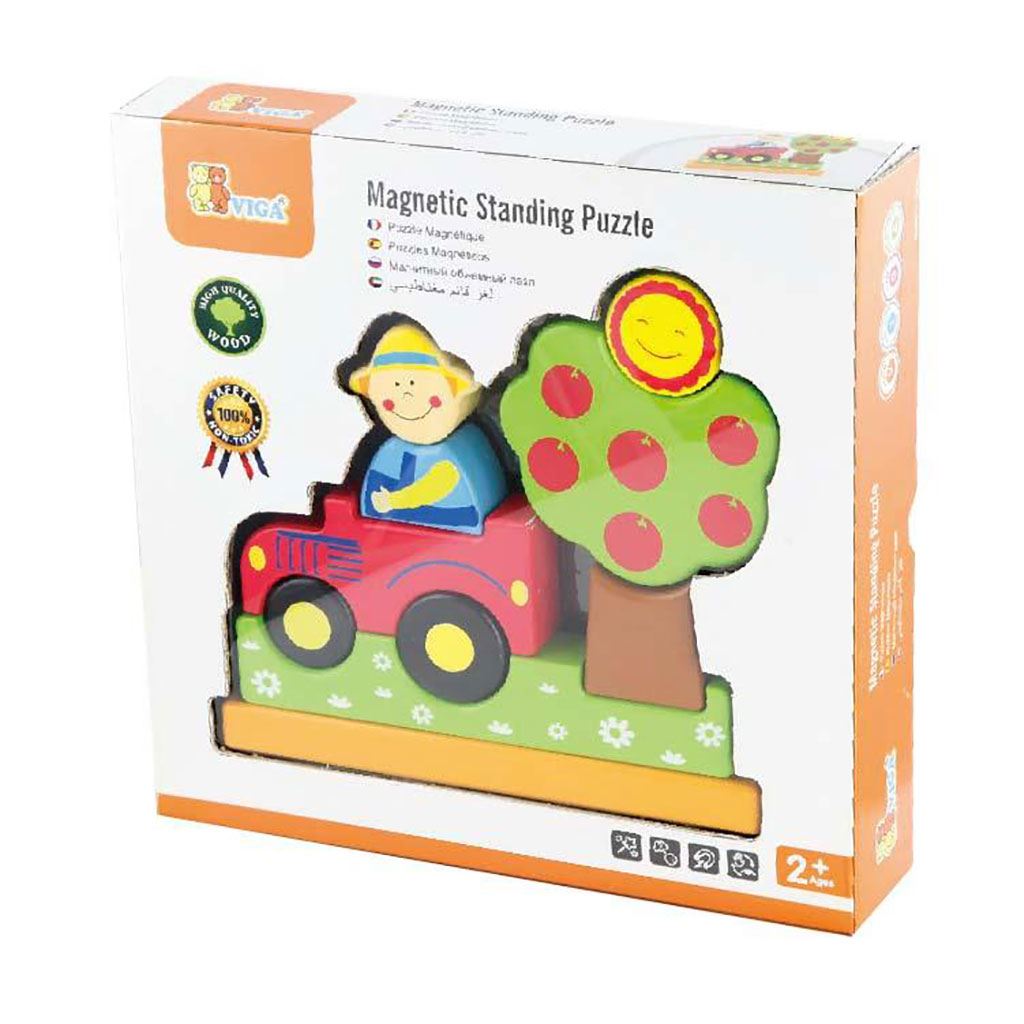 Viga mágneses fa puzzle 3D kockák Viga Farm