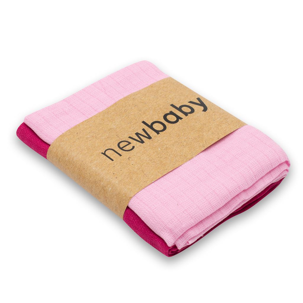 Pamut pelenkák New Baby 70x80 cm 2 db rózsaszín, amaránt
