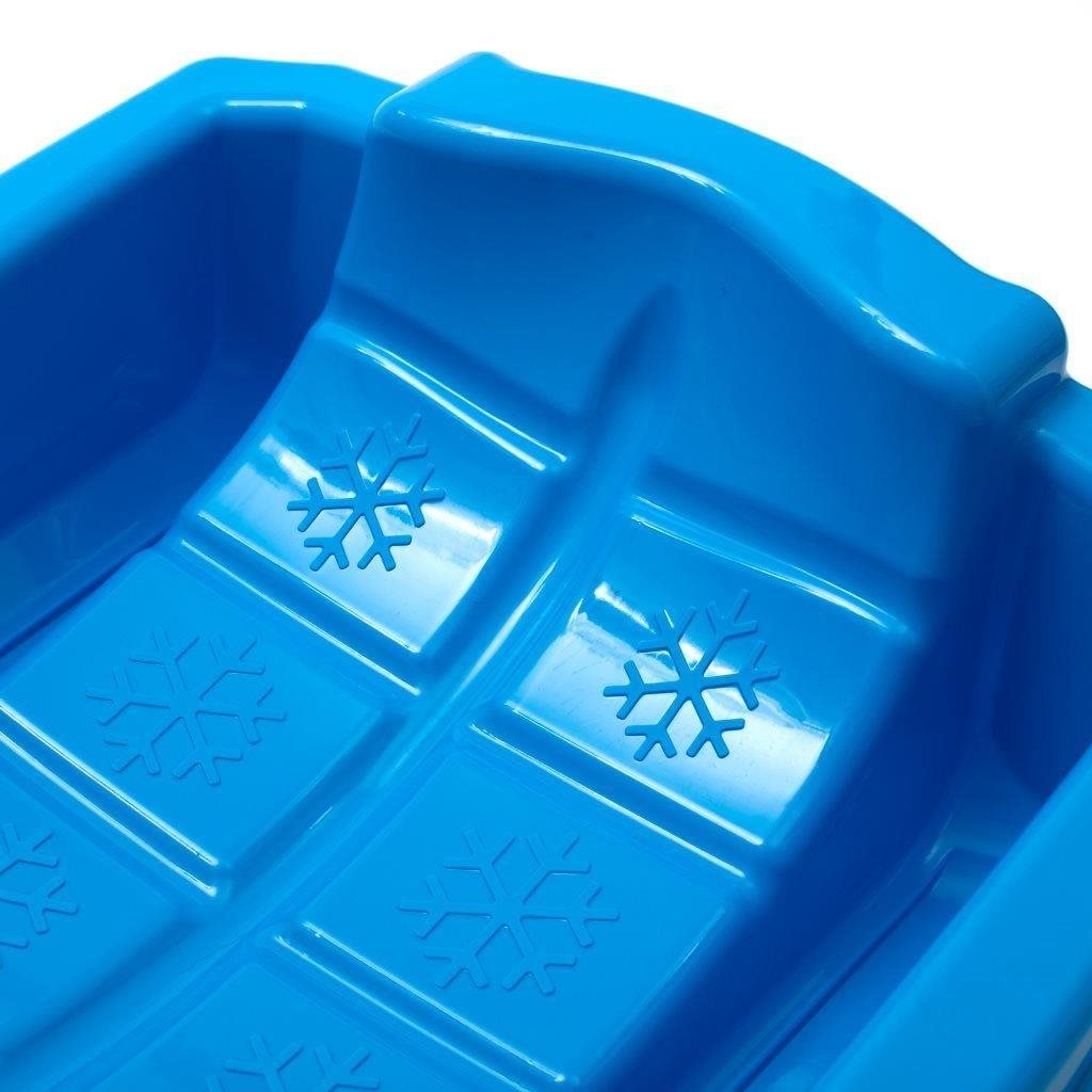 Műanyag lapos szánkó fékekkel Baby Mix KAROL kék