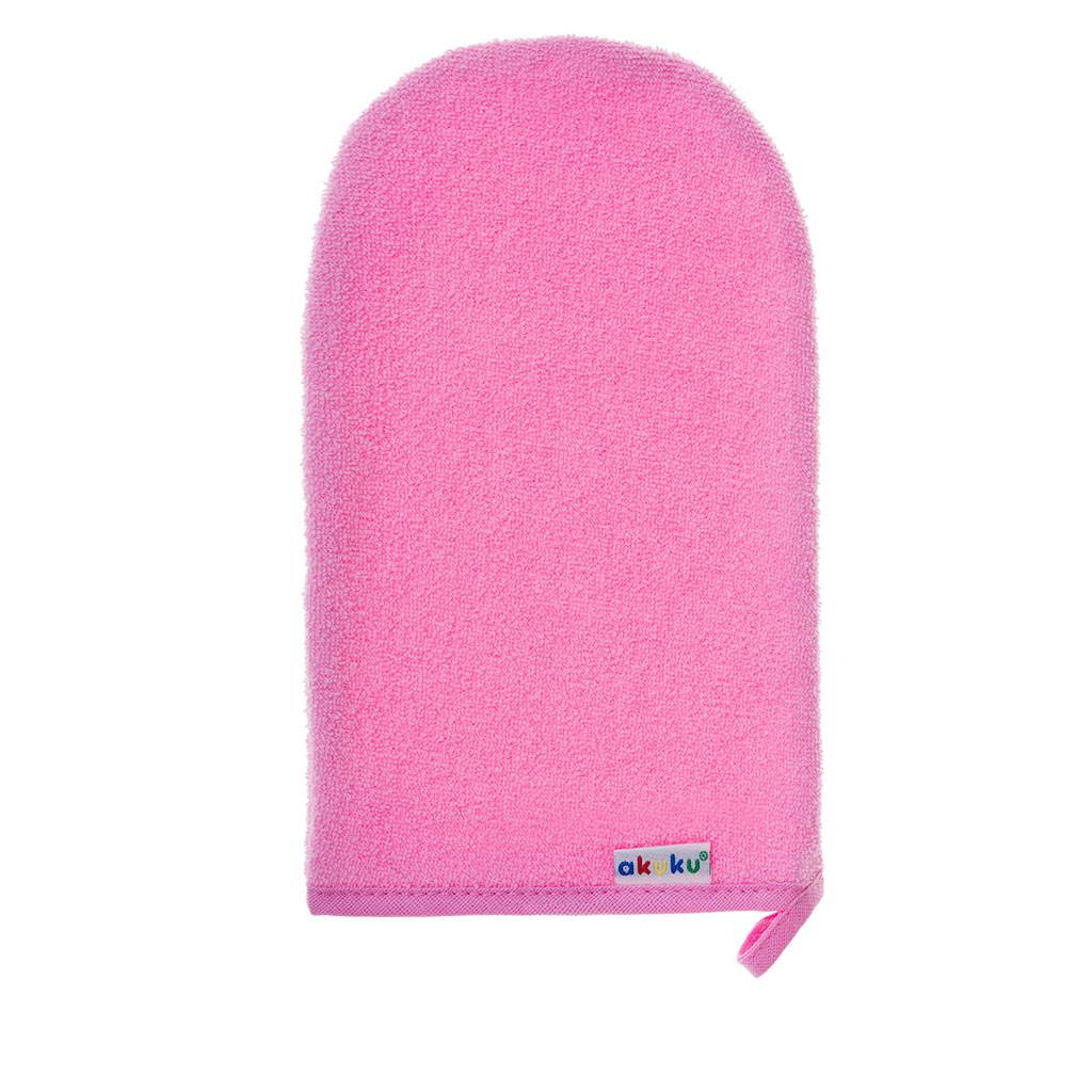 Frottír mosdókesztyű Akuku rózsaszín