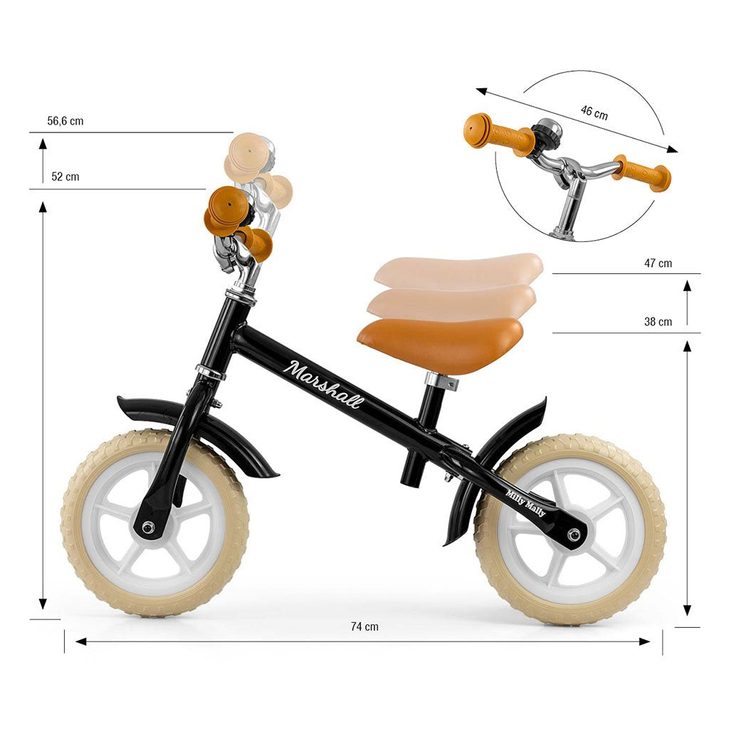 Gyerek futóbicikli Milly Mally Marshall Black