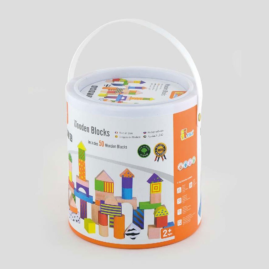 Fából készült kocka gyermekeknek Viga 50 element