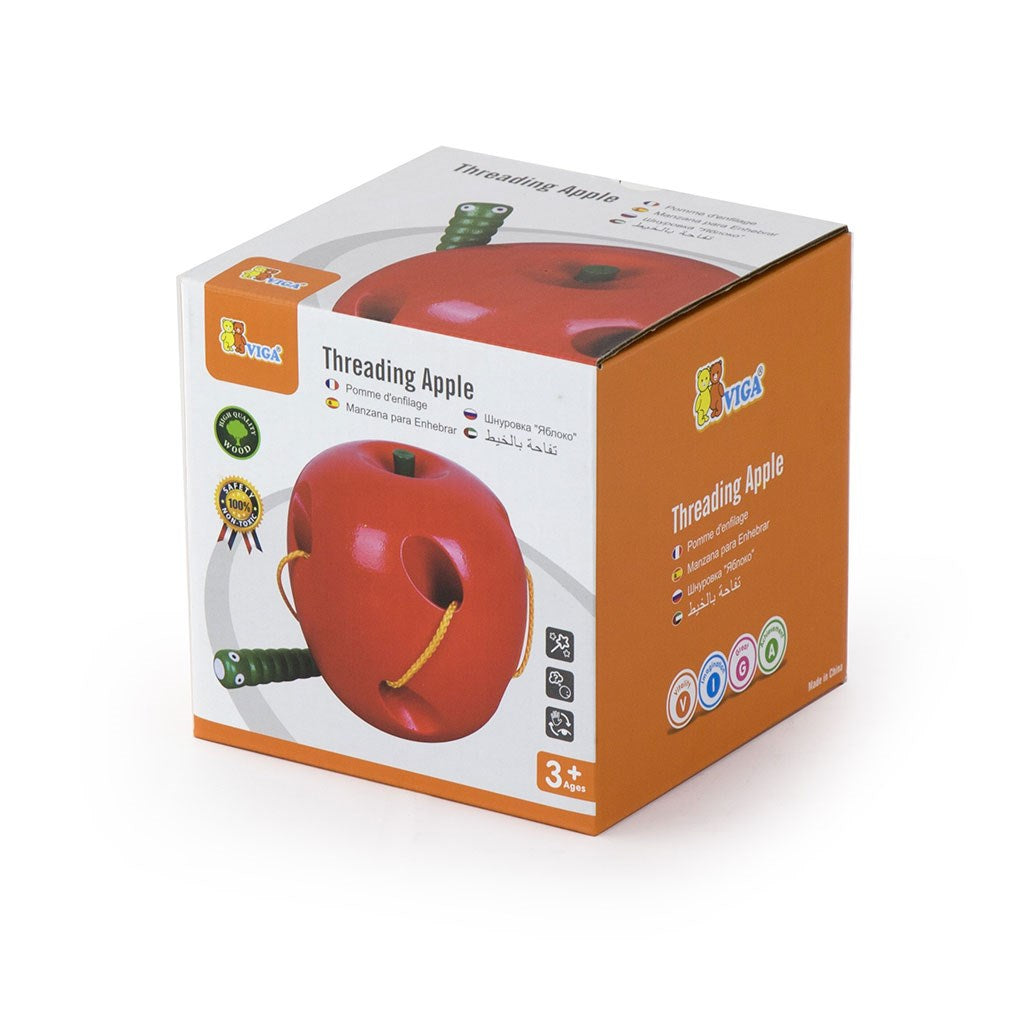 Fából készült játék Viga féreg az almában