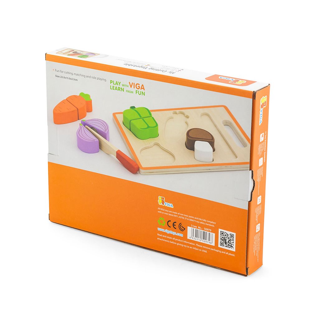 Fa szeletelő készlet Viga Zöldségek