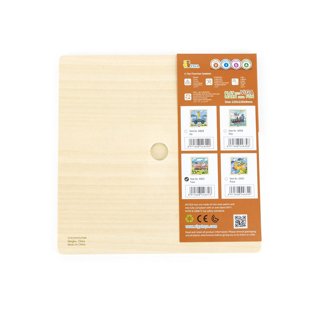 Fa képes kirakó puzzle Viga 9 db Vonat