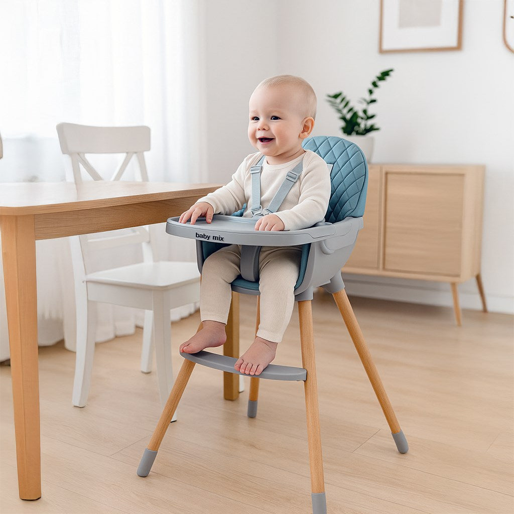 Etetőszék Baby Mix Freja wooden dusty green