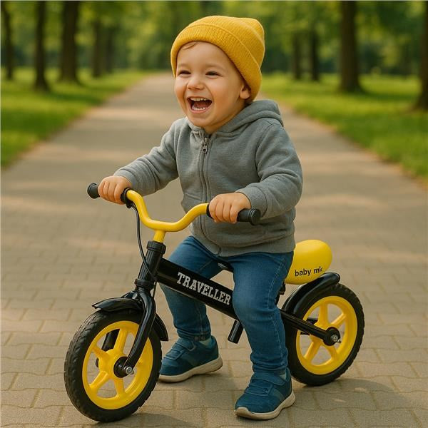 Gyerek futóbicikli fékkel Baby Mix Traveller fekete