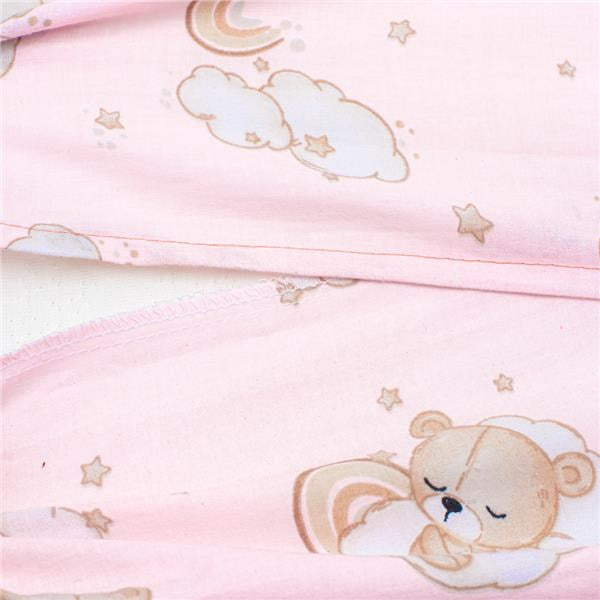 Baba párna huzat- ék alakú New Baby BASIC fehér 30x37 cm bear pink