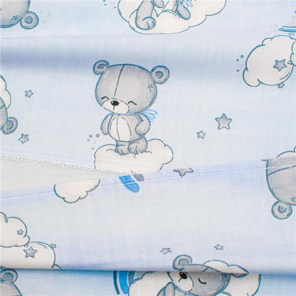 Baba párna huzat- ék alakú New Baby BASIC fehér 30x37 cm bear blue