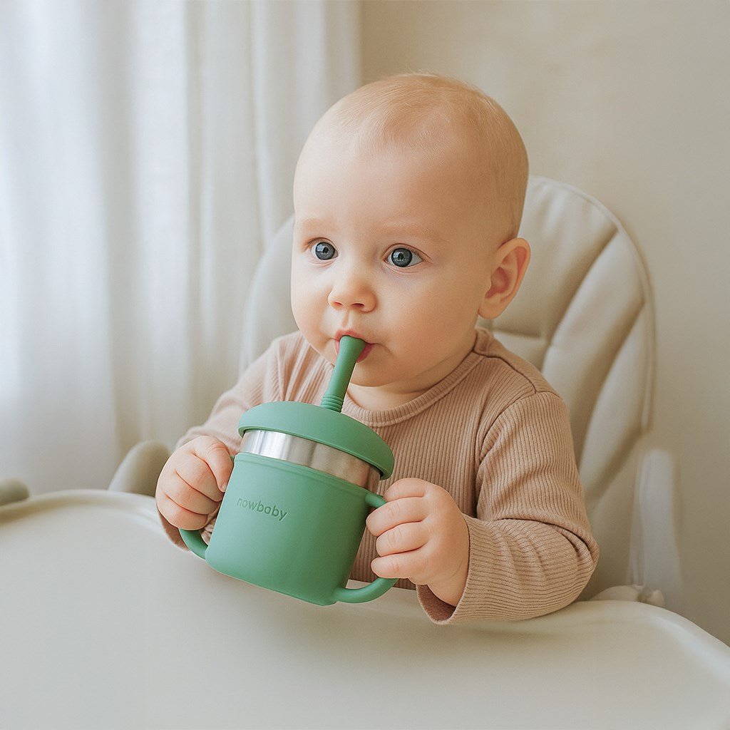 Baba szilikon pohár 2in1 New Baby zöld