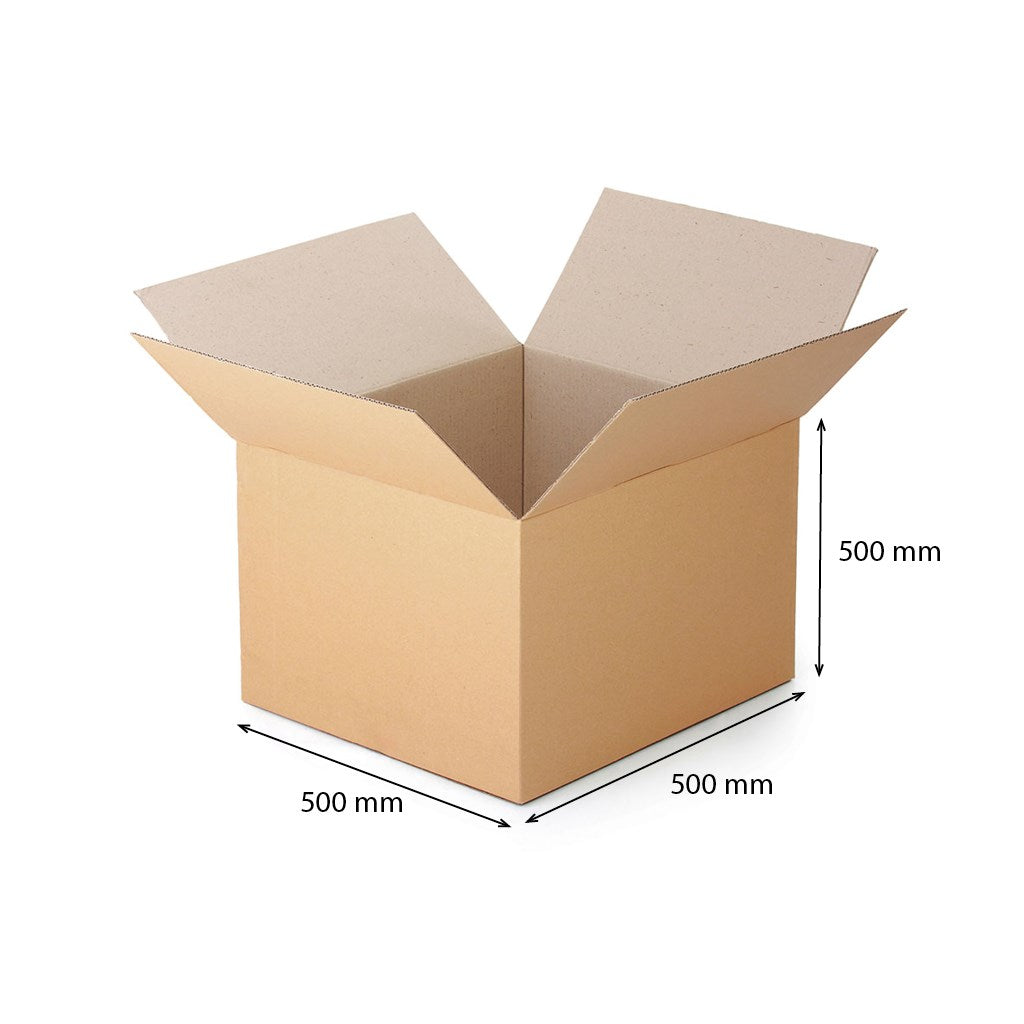 Kartondoboz lehajtható fedéllel 500x500x500 mm ötrétegű