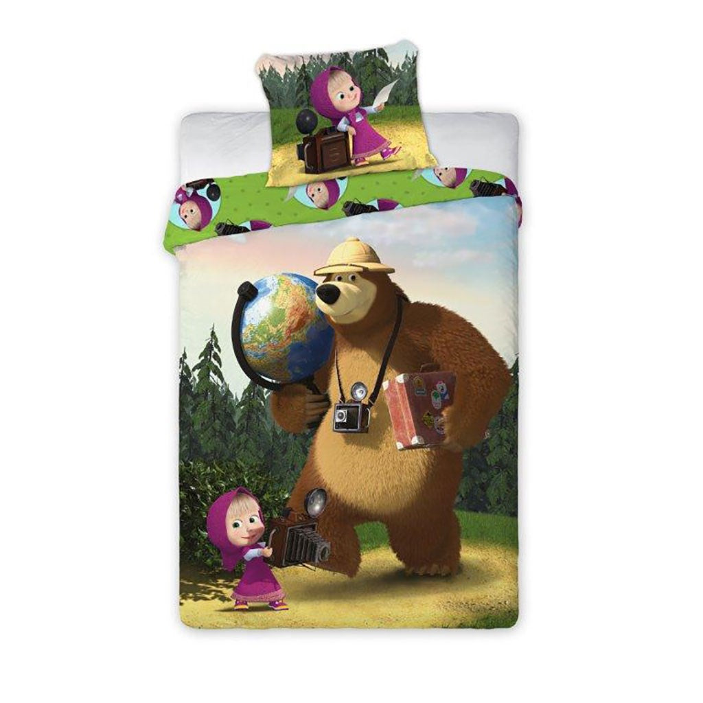 Gyerek ágyneműhuzat Mása és a medve 160x200+70x80cm