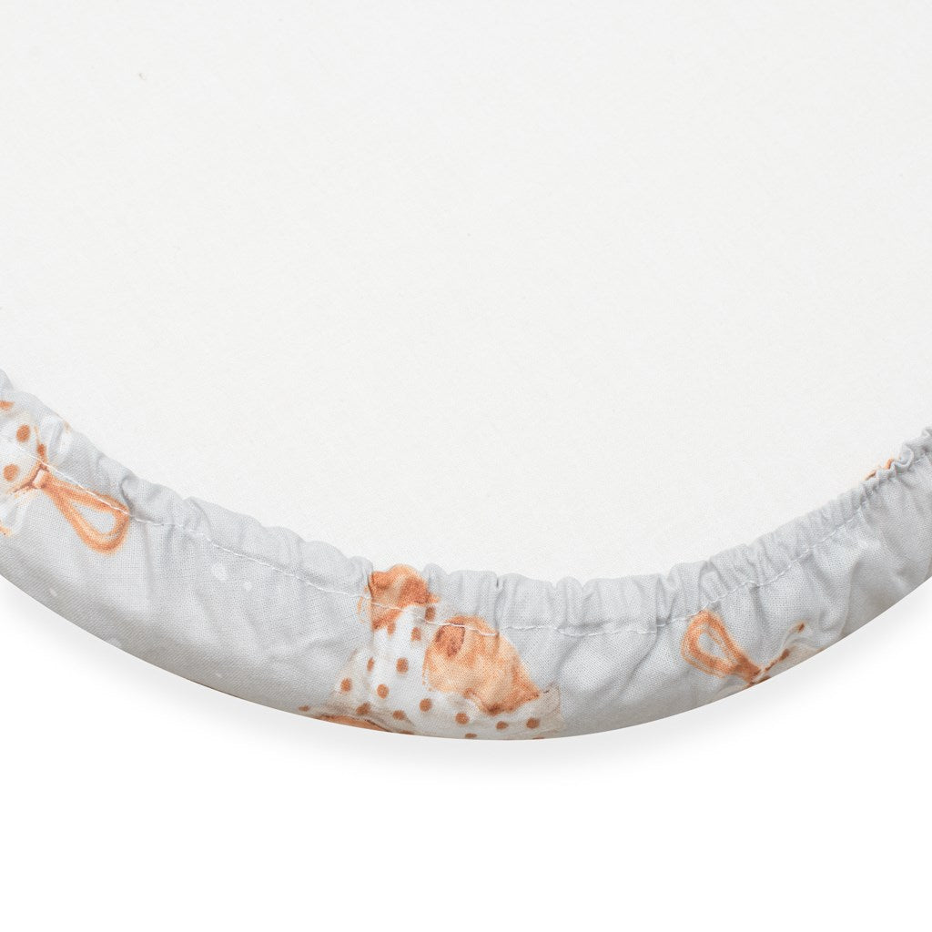 Pamut babakocsihoz való lepedő pamut New Baby Sweet teddy bear 35x75 cm grey