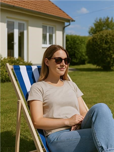 Kerti összecsukható strandnyugágy Baby Mix kék-fehér