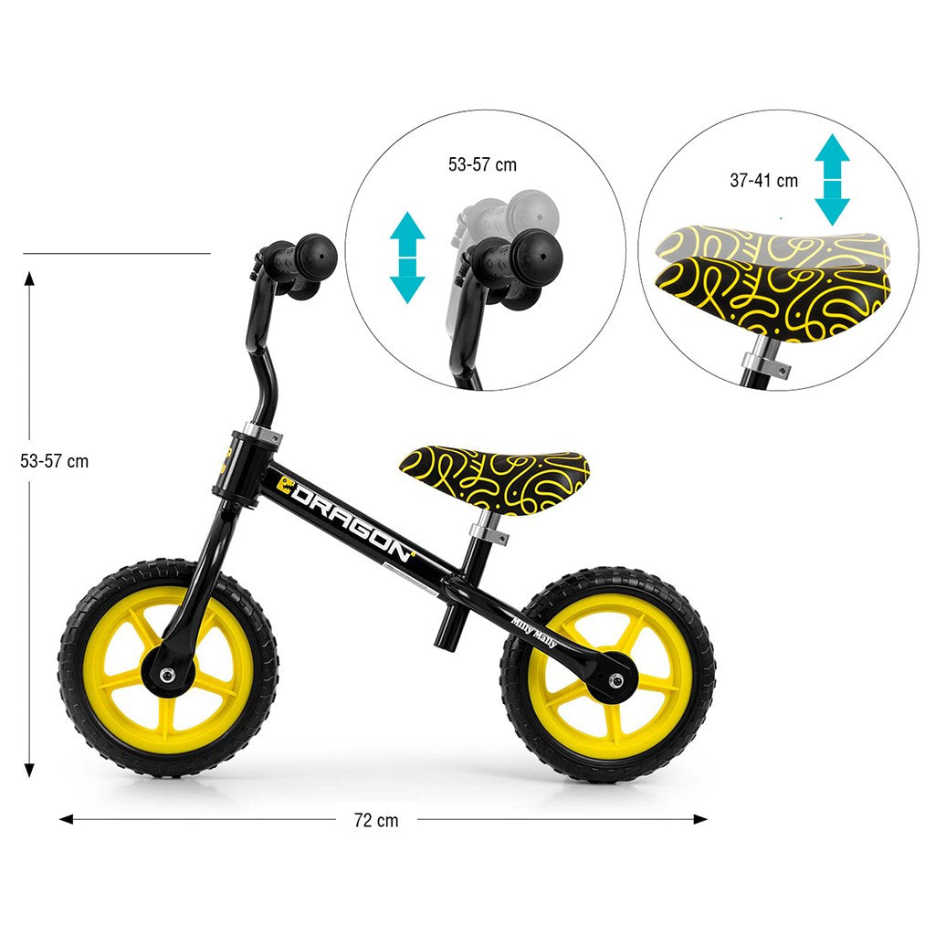 Gyerek futóbicikli Milly Mally Dragon black