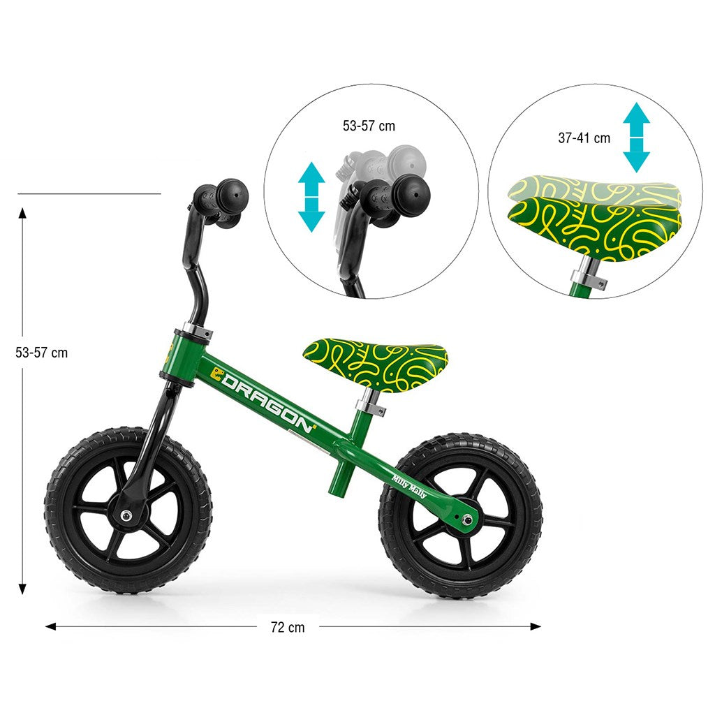 Gyerek futóbicikli Milly Mally Dragon green