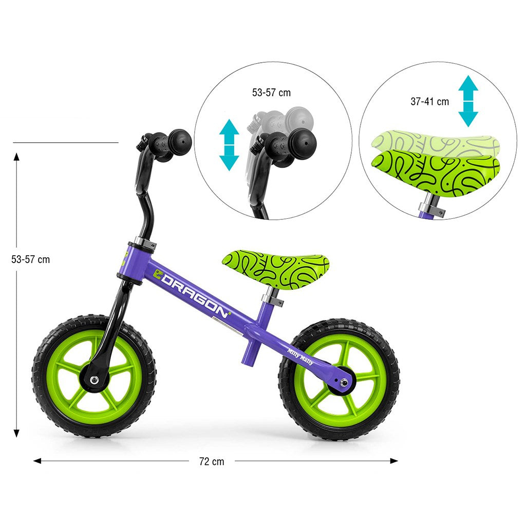 Gyerek futóbicikli Milly Mally Dragon violet