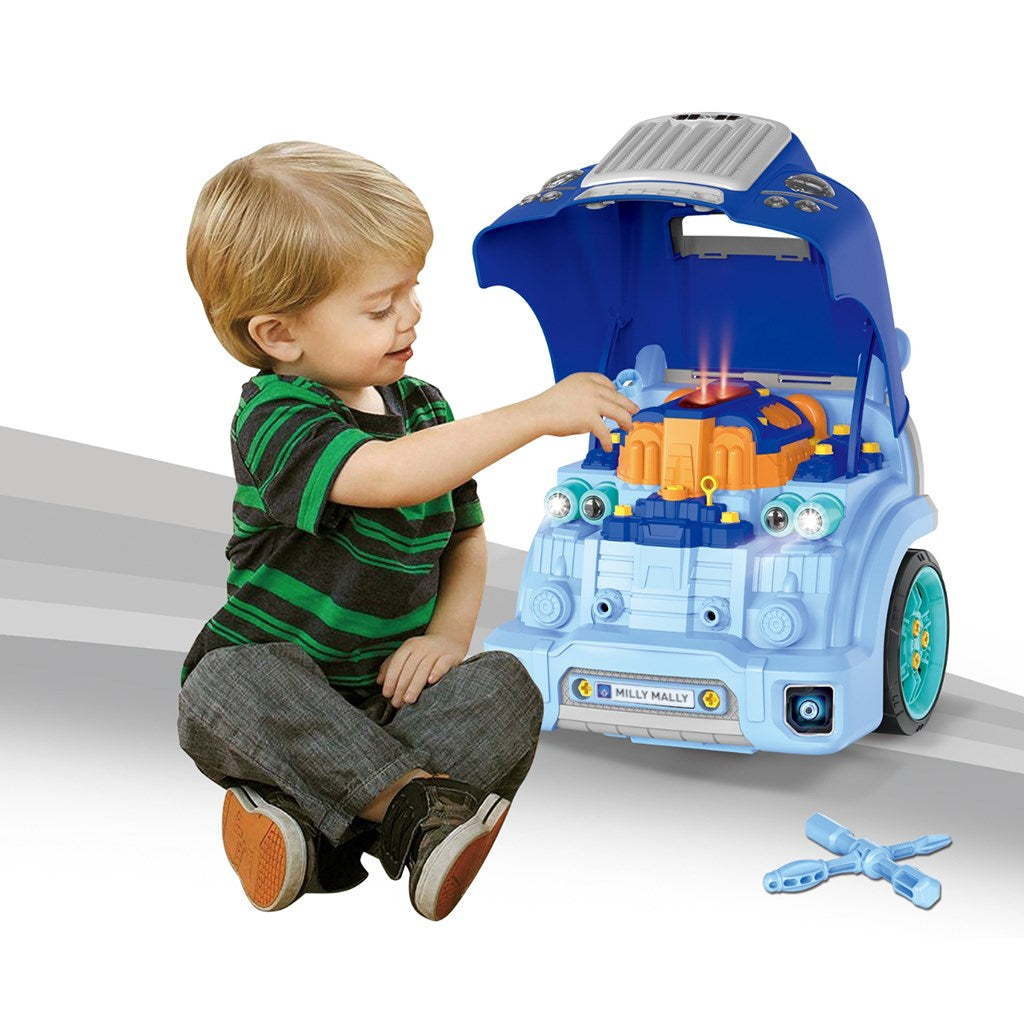 Realisztikus modell az autó elejének nyitható motorháztetőjével, Milly Mally N-GINE blue