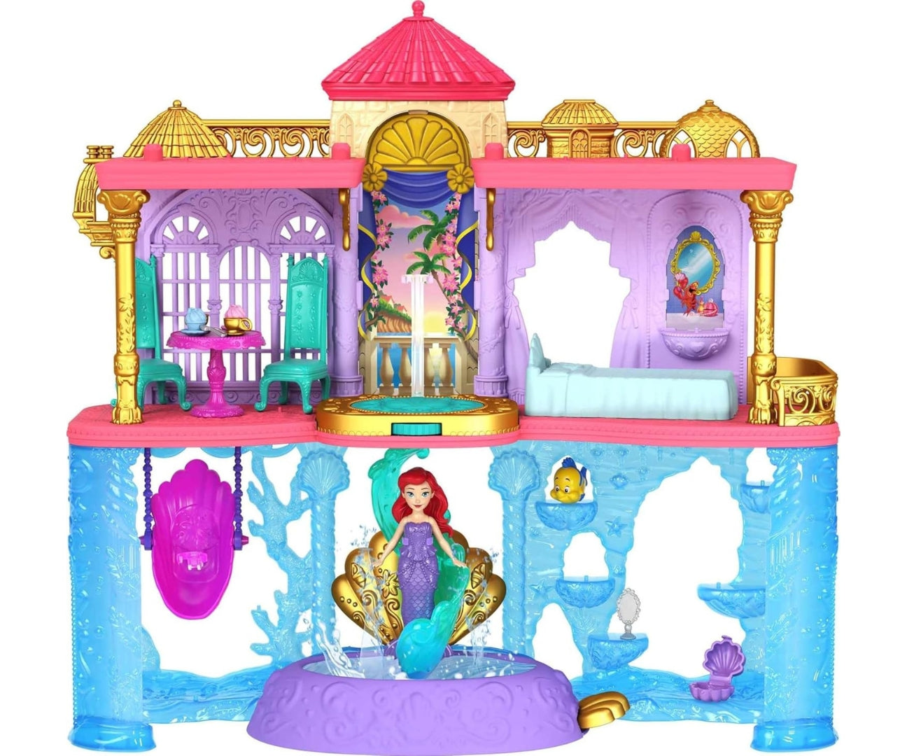 Mattel HLW95 Disney hercegnők Ariel kastélya kétszintes palota