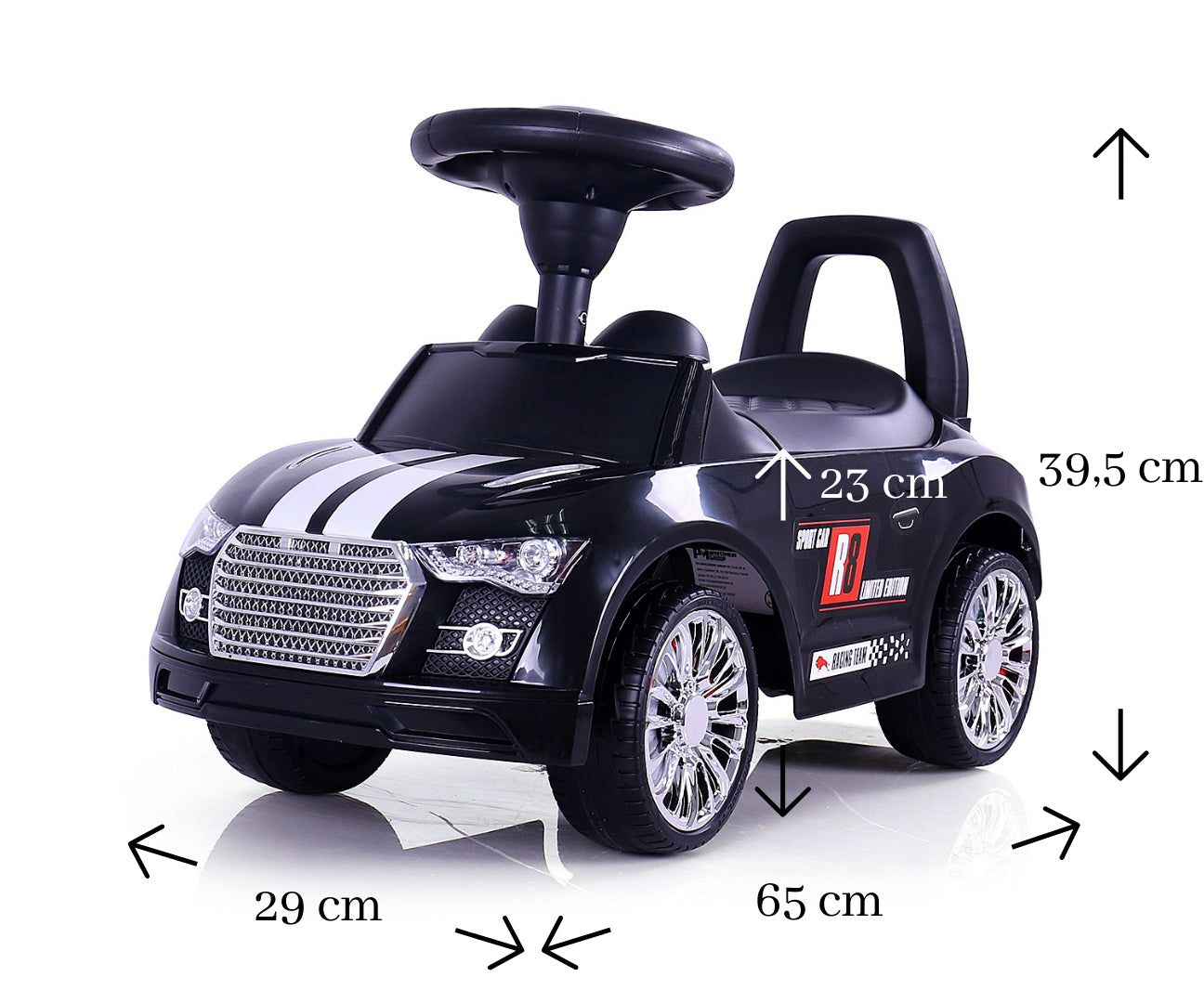 Milly Mally Ride On Racer Fekete