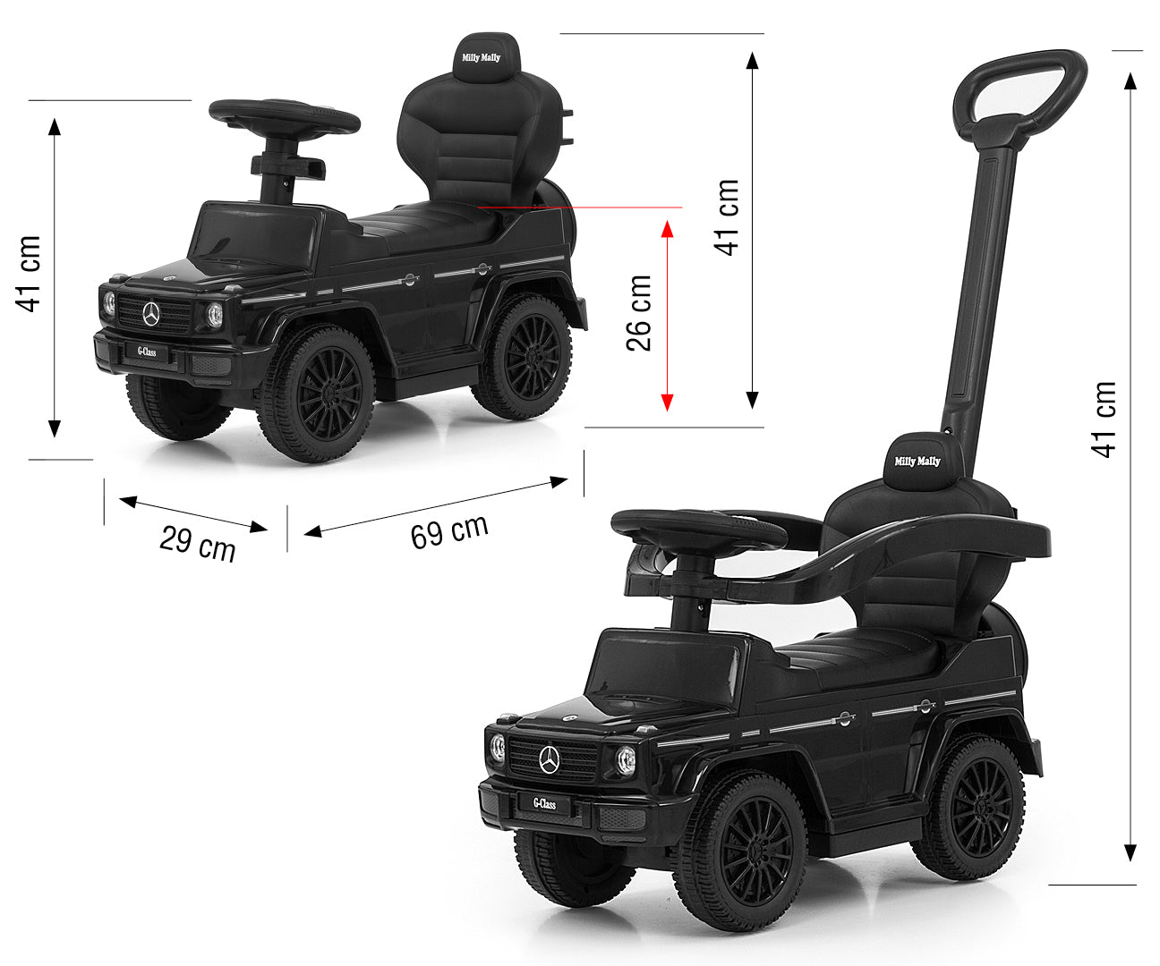 Jármű kormánykerékkel MERCEDES G350d Fekete