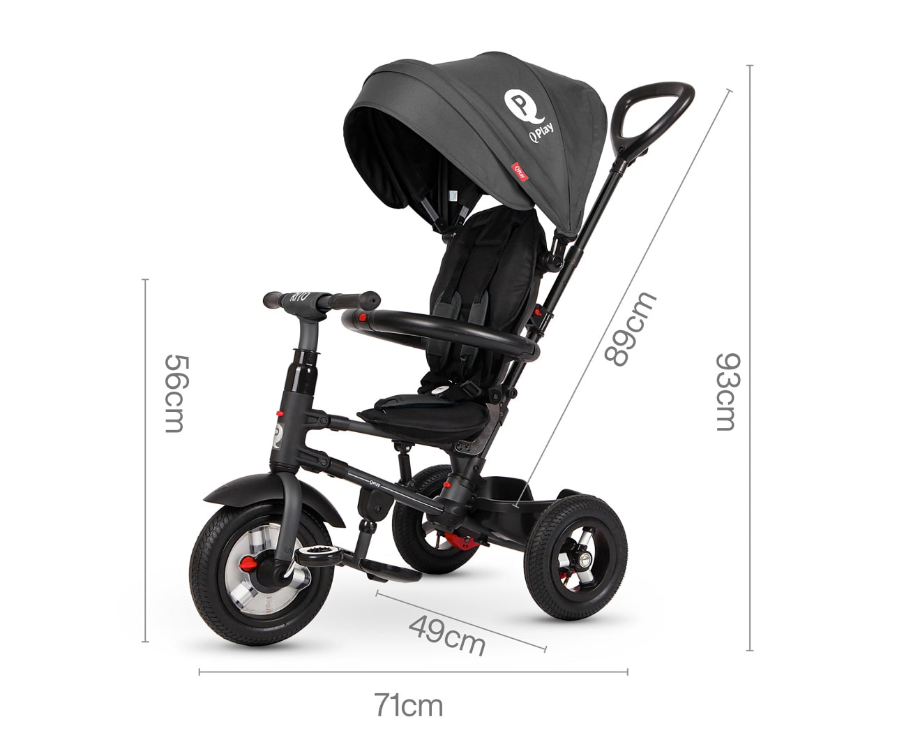 Qplay Rito Air tricikli fekete