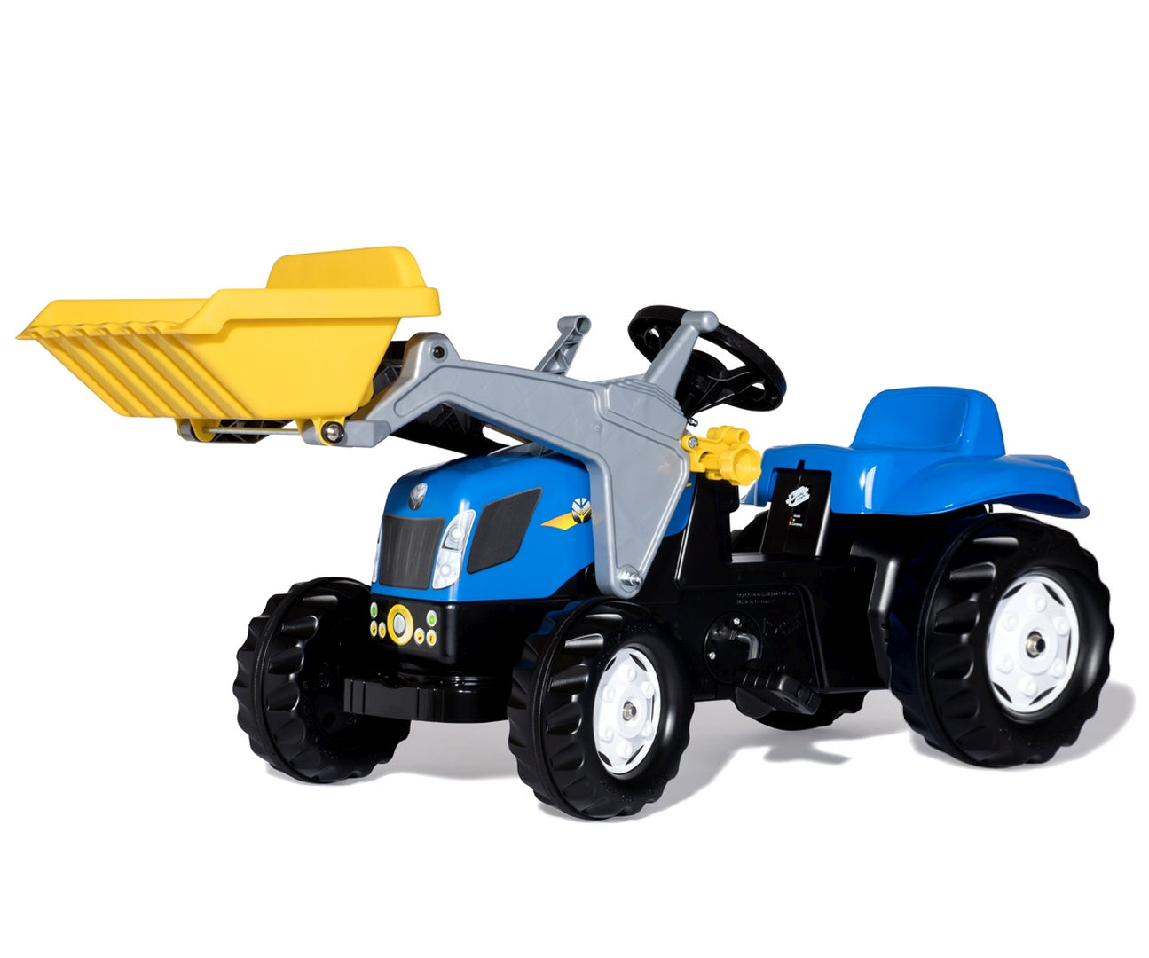 Rolly Toys 023929 Rolly Kid New Holland mezőgazdasági traktor kanállal és utánfutóval