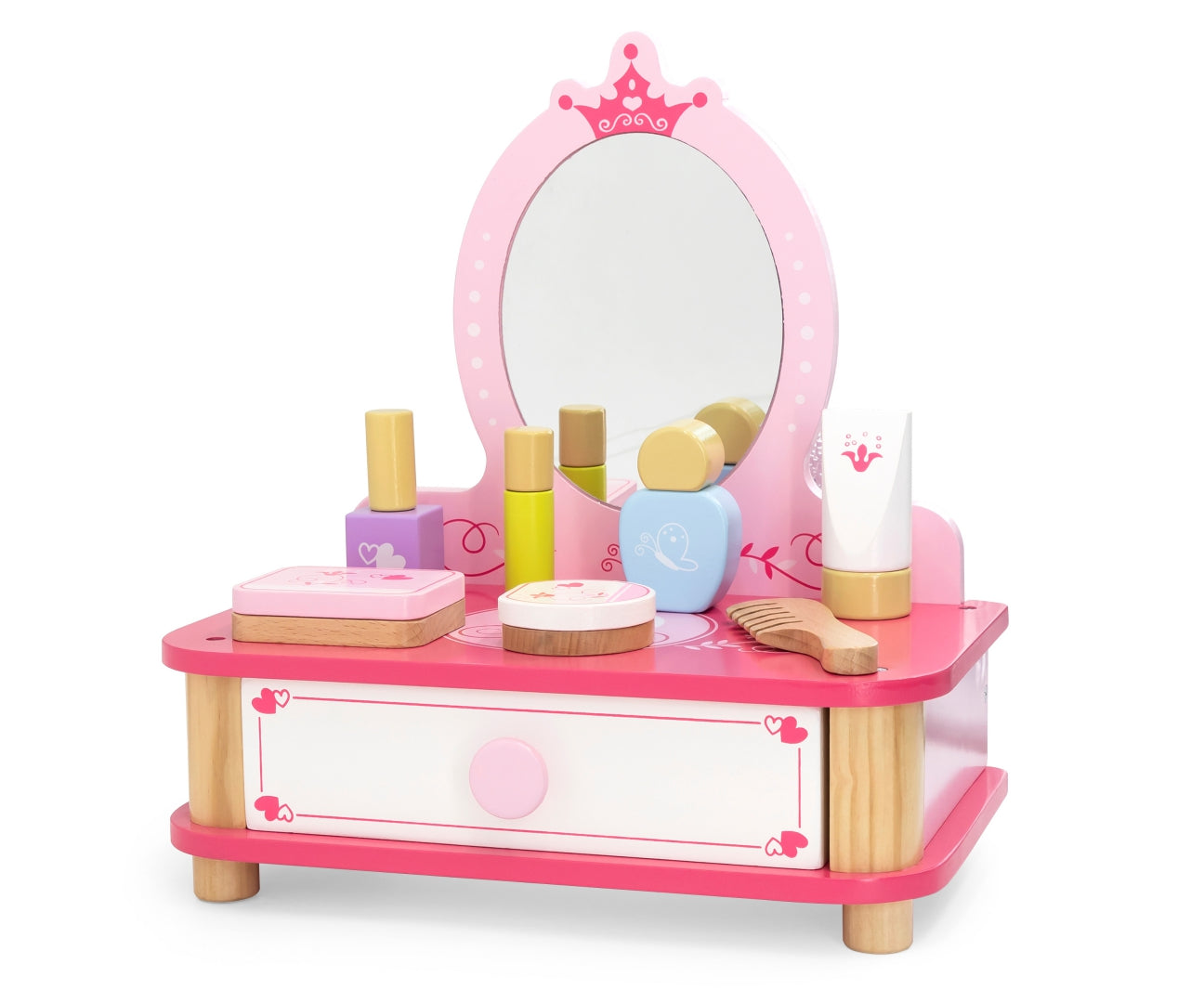 Viga 44571 Fa fésülködőasztal tükörrel és kiegészítőkkel