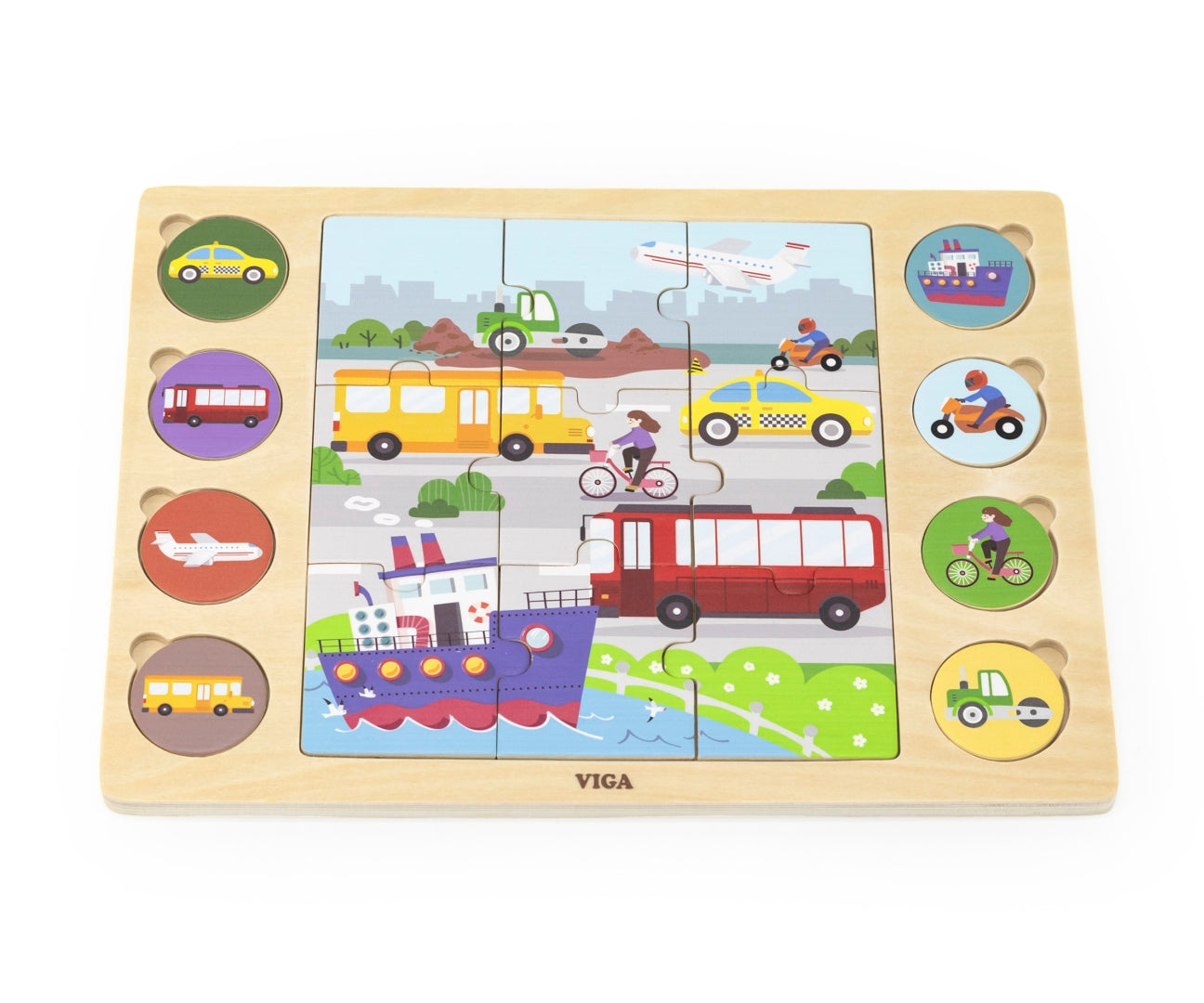 Viga 44742 Kirakós készlet egy párnán - Párosítsd az árnyékokat - Közlekedési eszközök