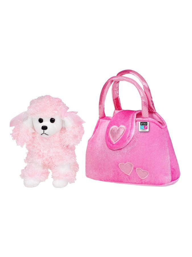 Gyermek plüss játék PlayTo kutyus táskába rózsaszín