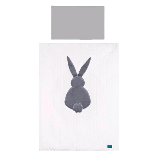 6-részes ágyneműhuzat Belisima Nyuszi 90/120 fehér-szürke