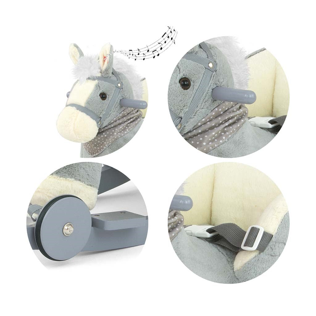 Hintaló dallammal és kerekekkel Milly Mally Polly szürke