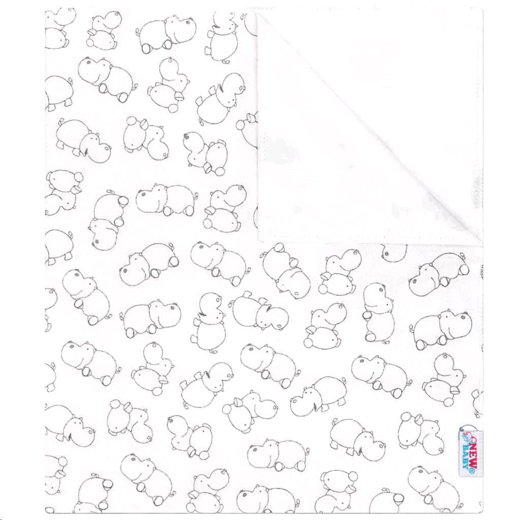 Vízálló flanel alátét New Baby vízilovak szürke