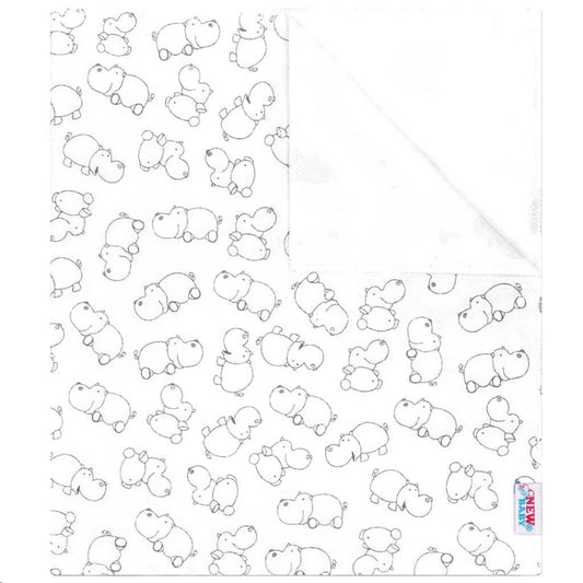 Vízálló flanel alátét New Baby vízilovak szürke