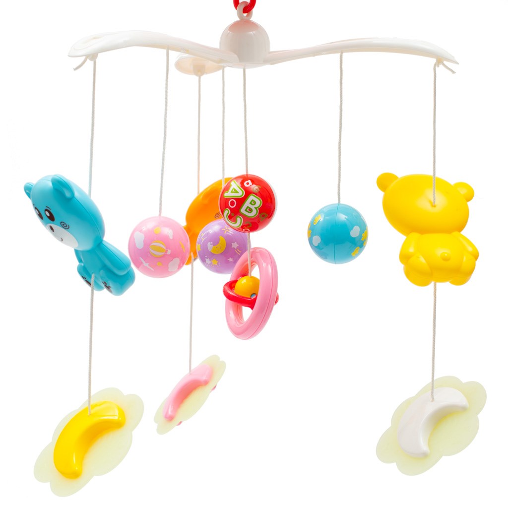 Körhinta a kiságy fölé világító vetítővel  Baby Mix piros