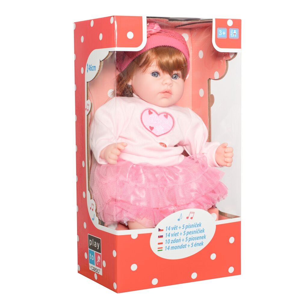 Magyarul beszélő és éneklő baba PlayTo Tina 46 cm