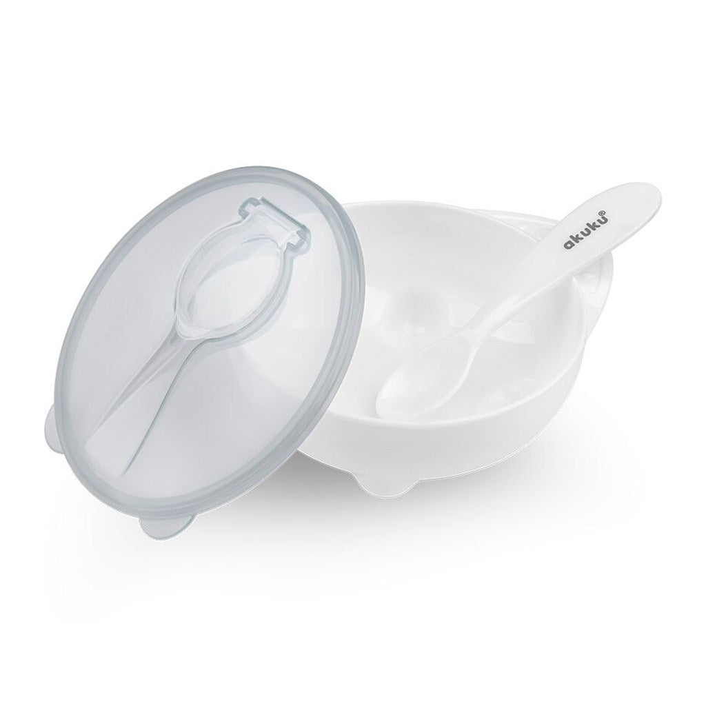 Tál és kanál Akuku fehér