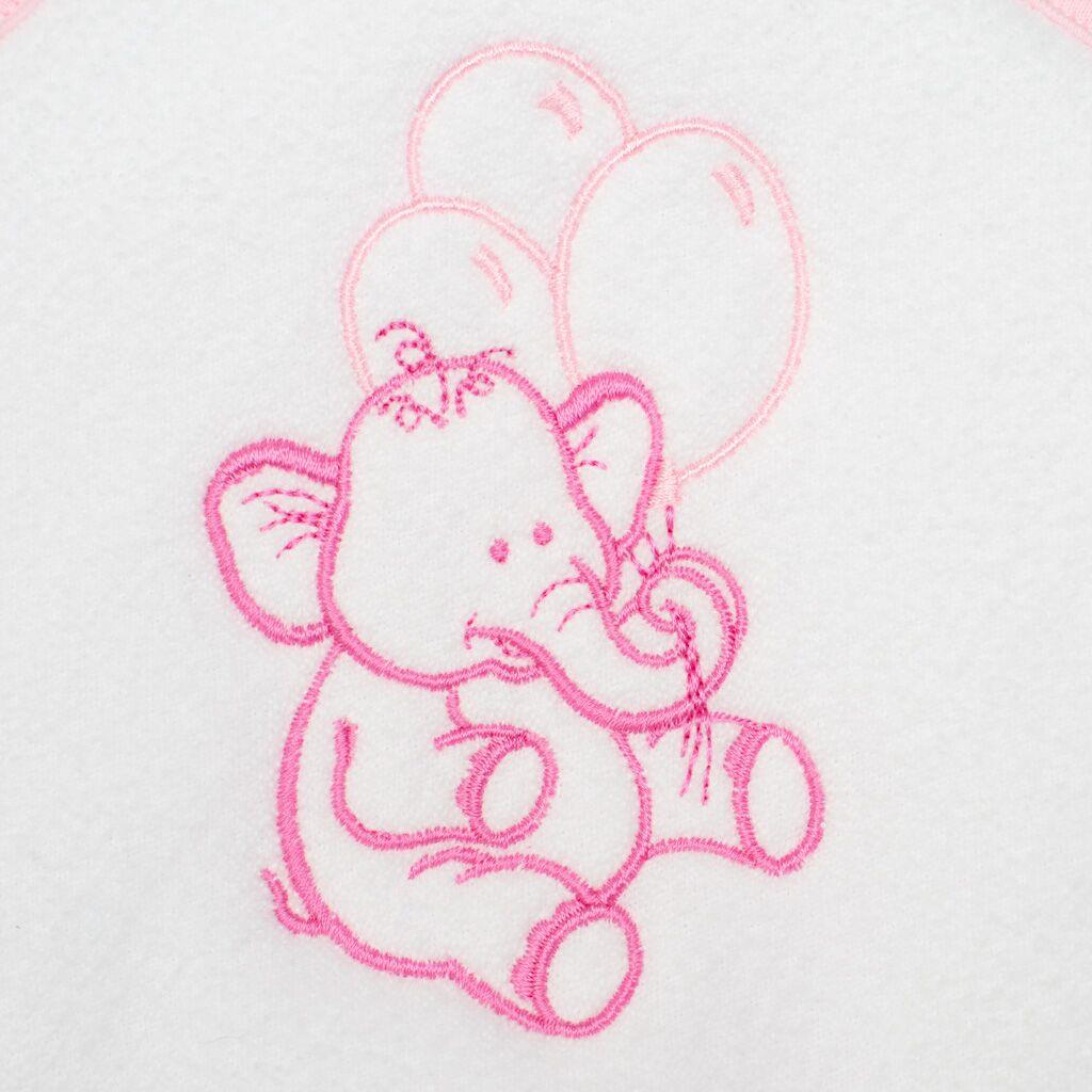 Gyermek frottír törölköző hímzéssel és kapucnival New Baby 80x80 fehér elefánt