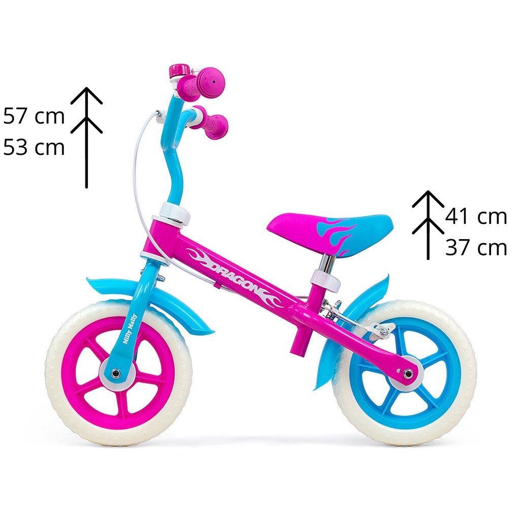 Gyerek futóbicikli Milly Mally Dragon fékkel Candy