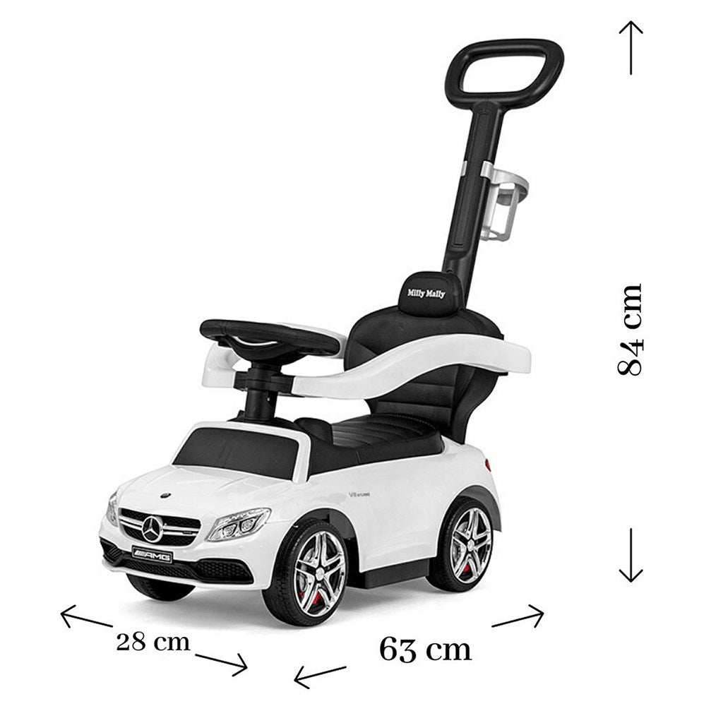 Bébitaxi tolókarral Mercedes Benz AMG C63 Coupe Milly Mally white